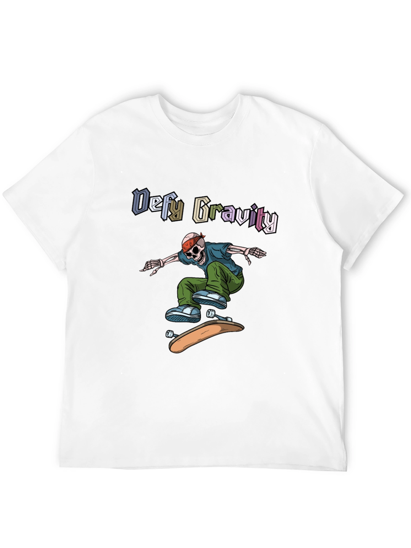 Defy Gravity Skeleton Skateboard T-Shirt