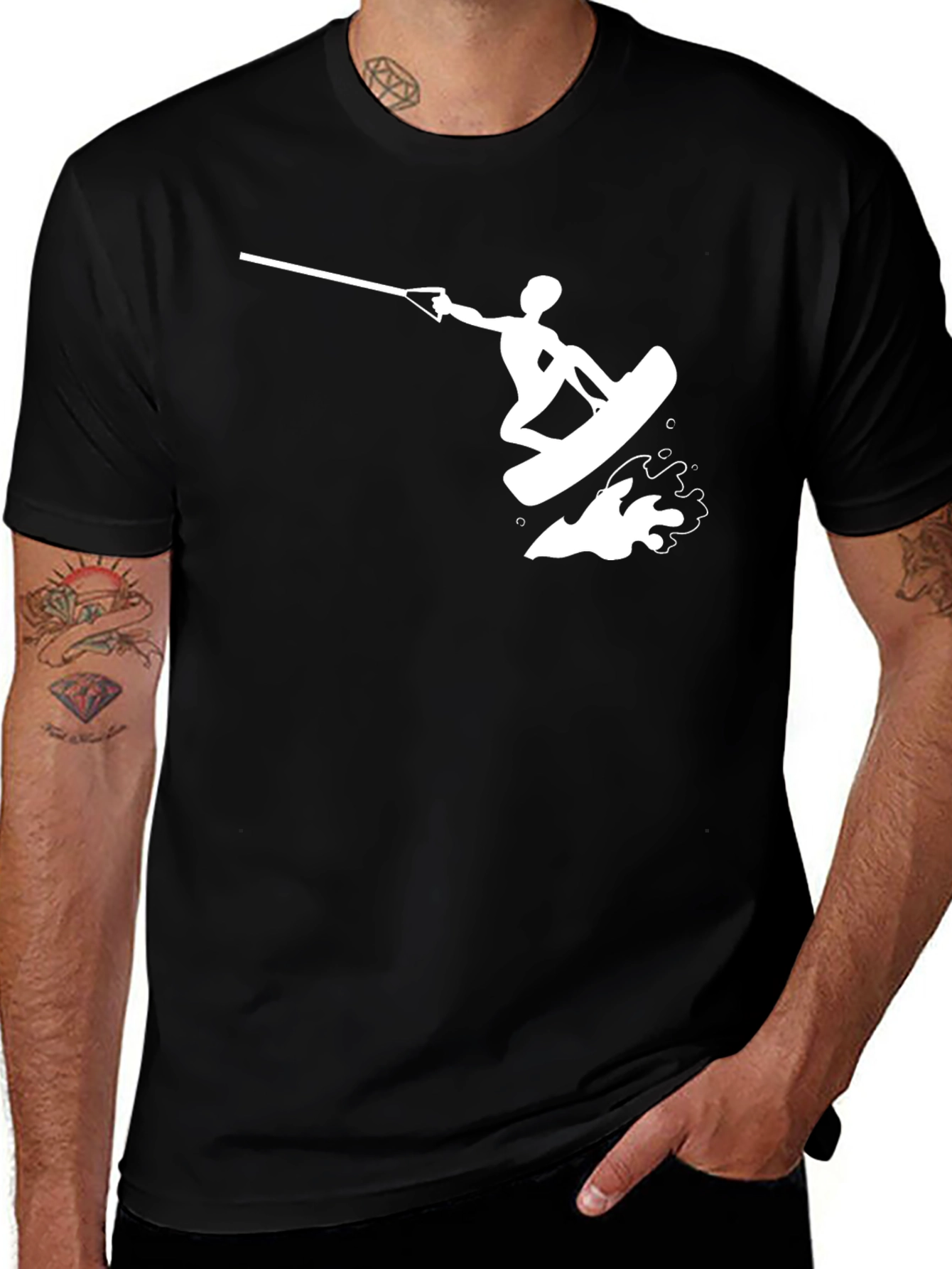 Wakeboard Silhouette T-Shirt - Black Tee