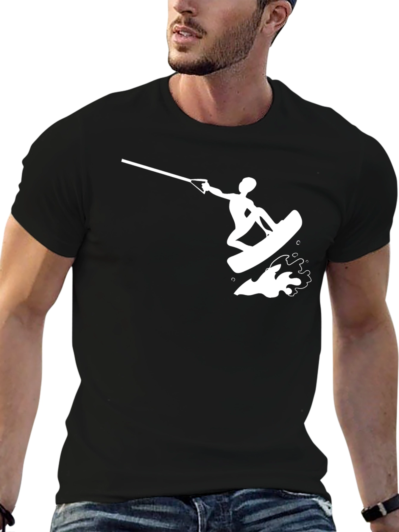 Wakeboard Silhouette T-Shirt - Black Tee