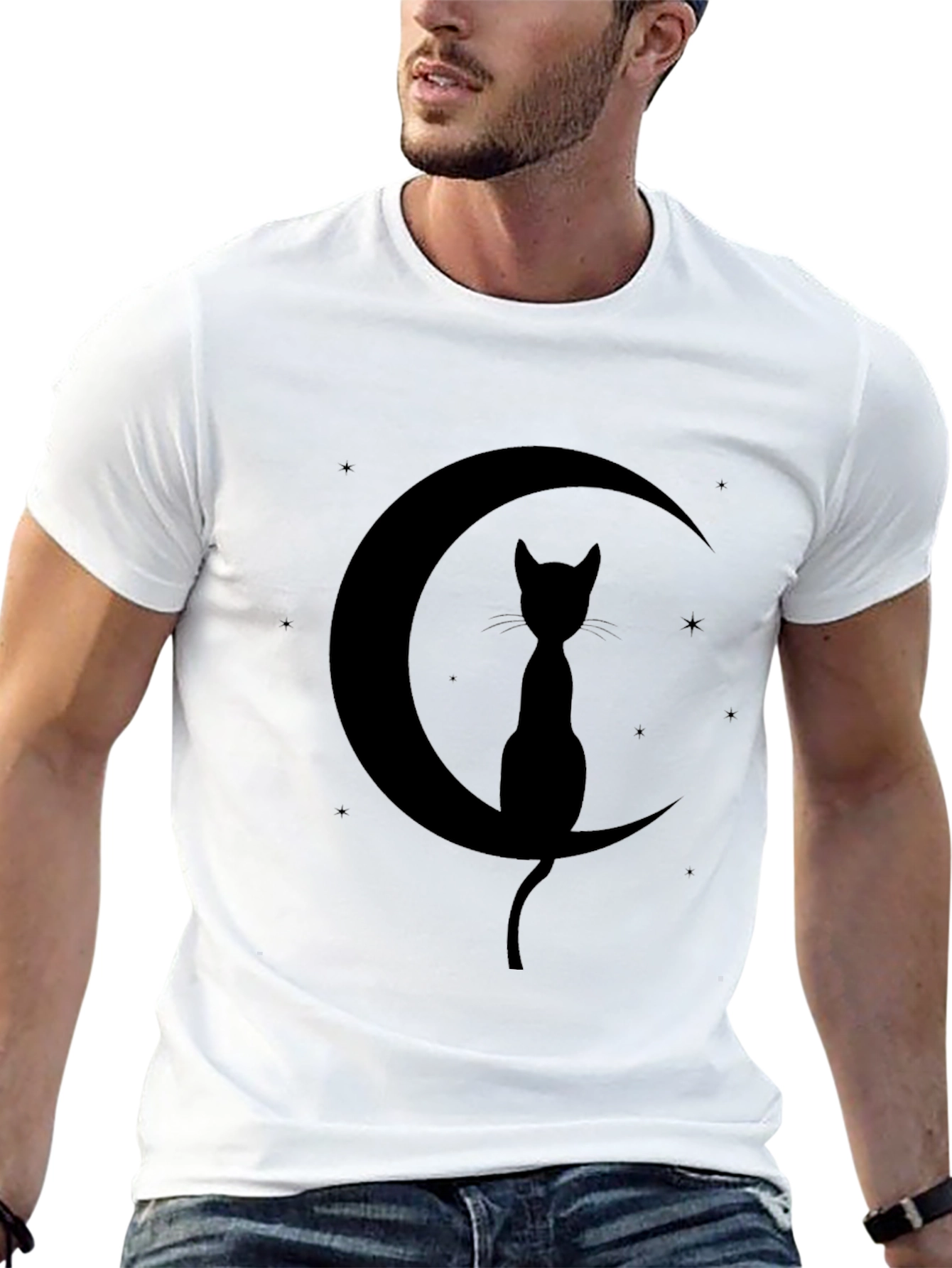 Black Cat Moon Graphic Tee