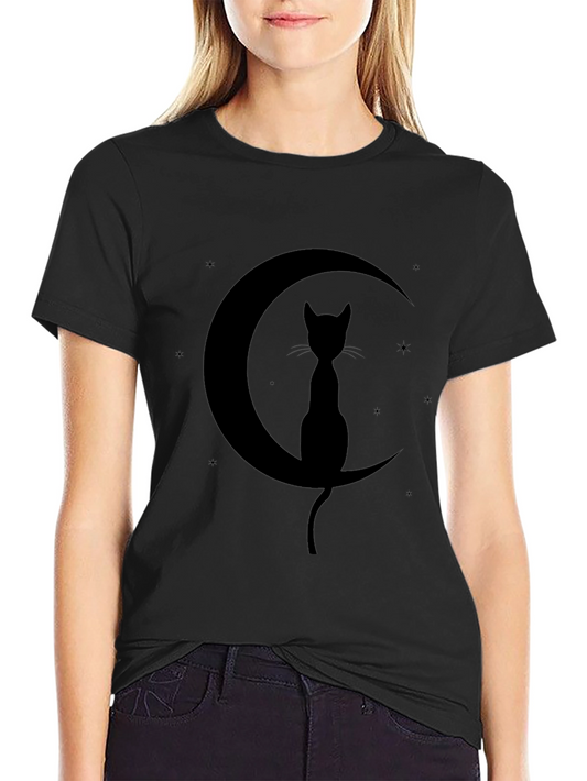 Black Cat Moon Graphic Tee