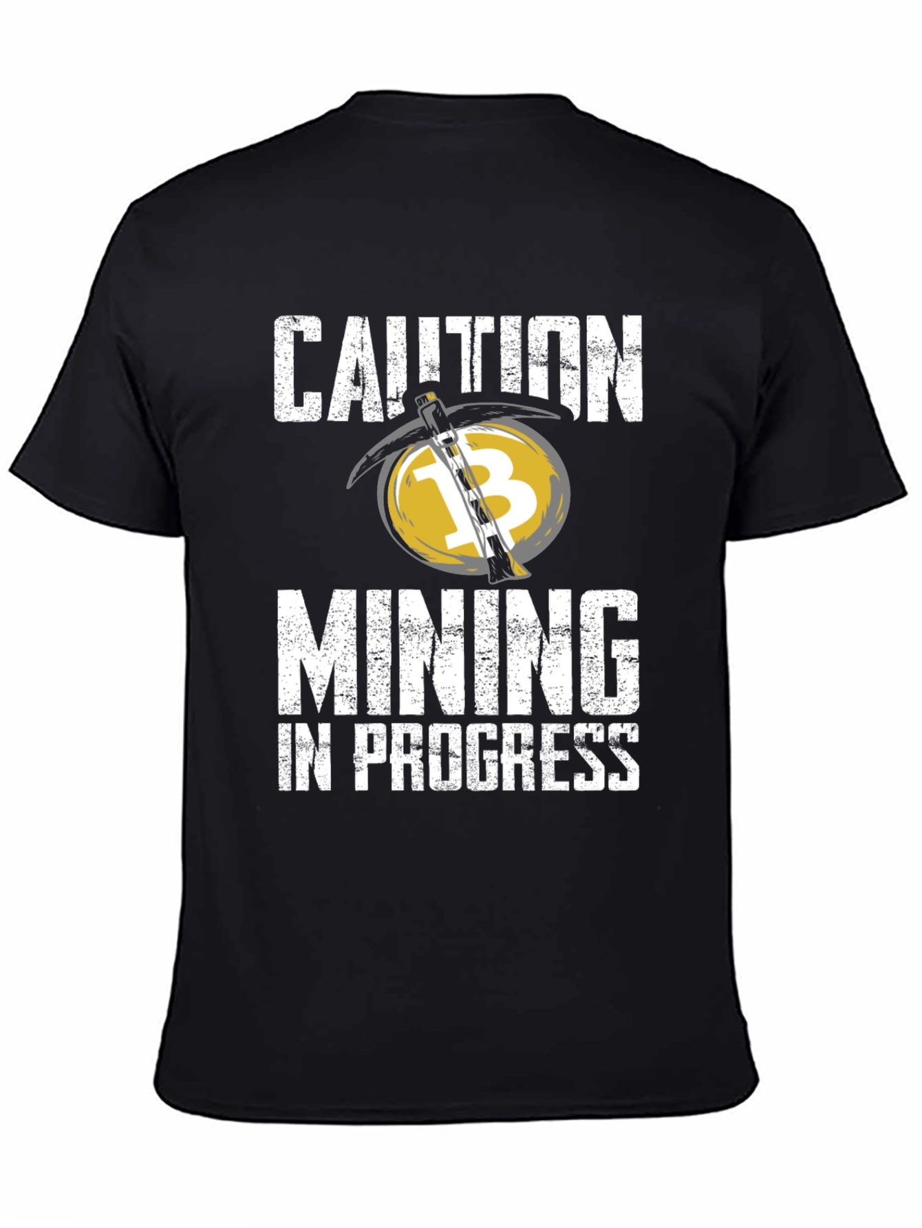 Caution Mining in Progress Black T-Shirt