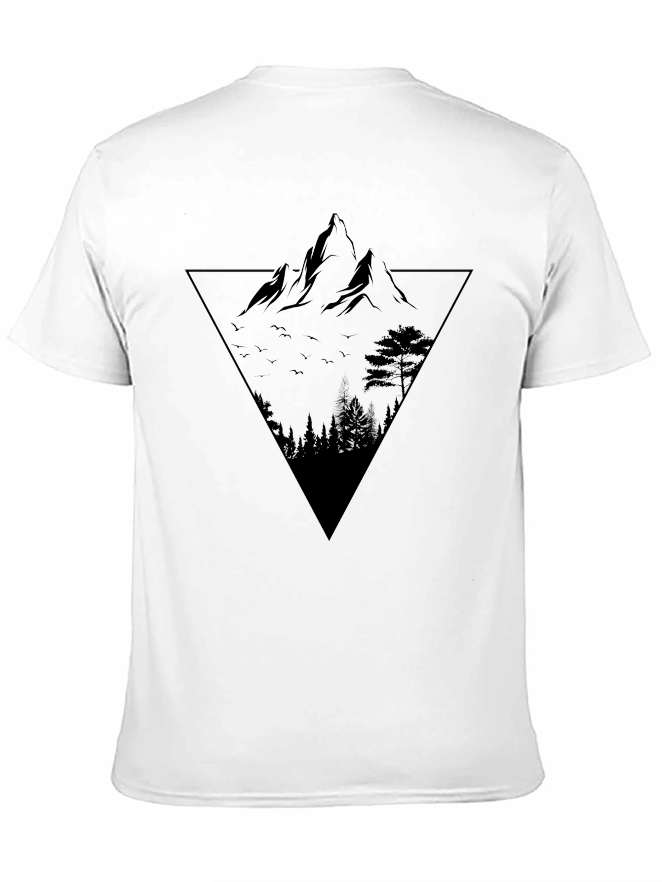 Mountain Peak Triangle Graphic Tee - Black