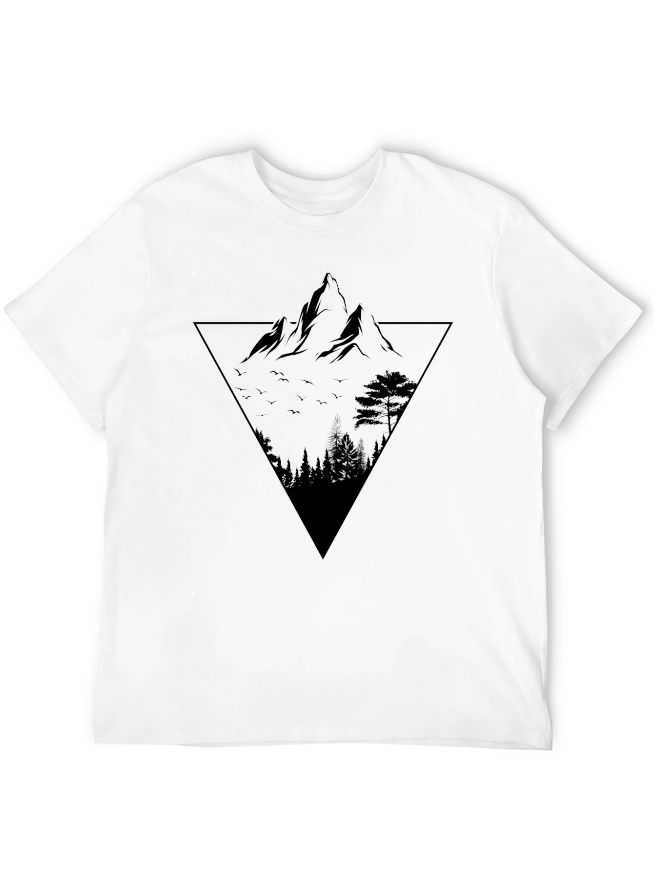 Mountain Peak Triangle Graphic Tee - Black