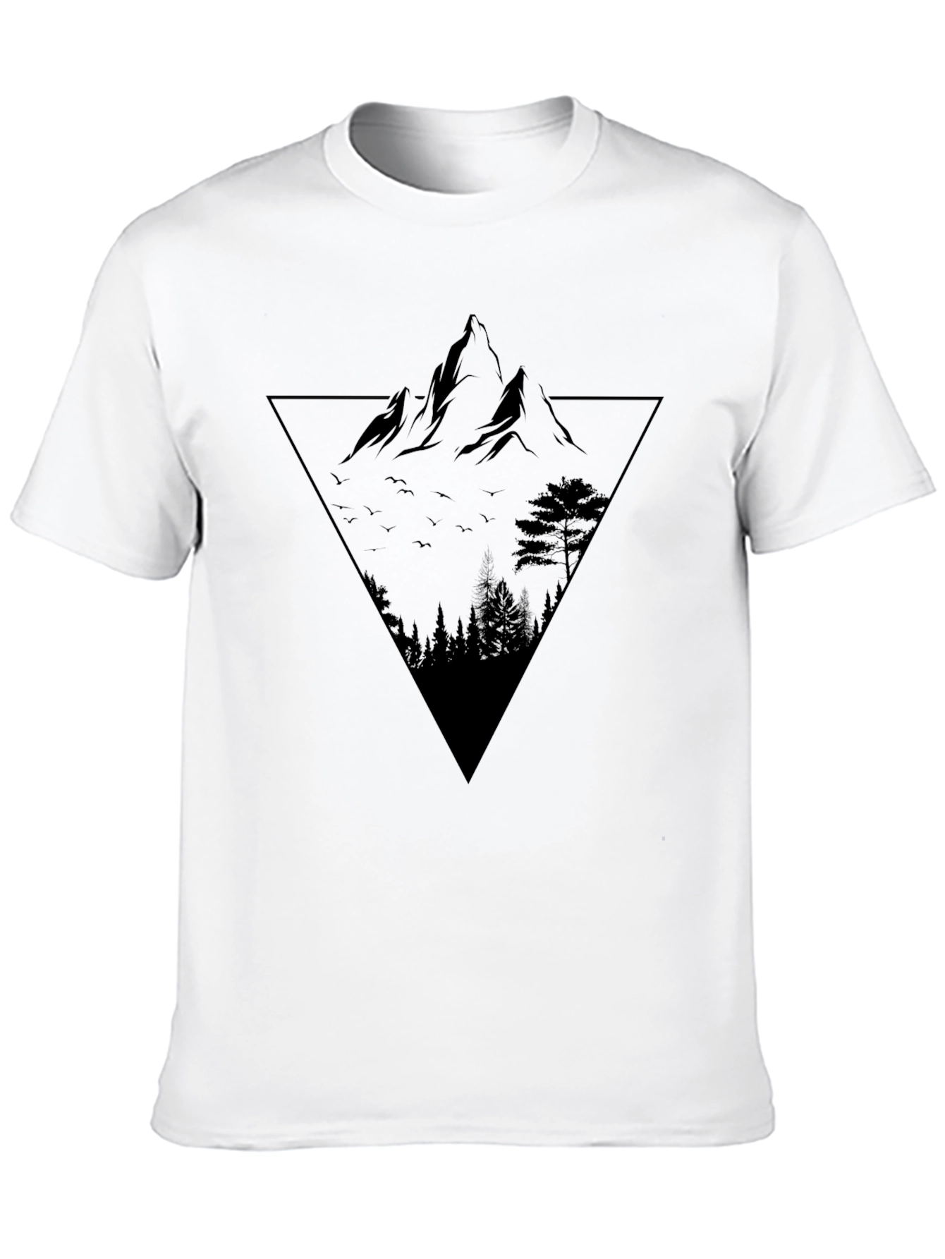 Mountain Peak Triangle Graphic Tee - Black