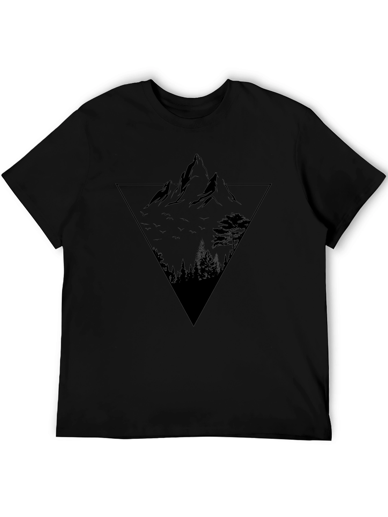 Mountain Peak Triangle Graphic Tee - Black