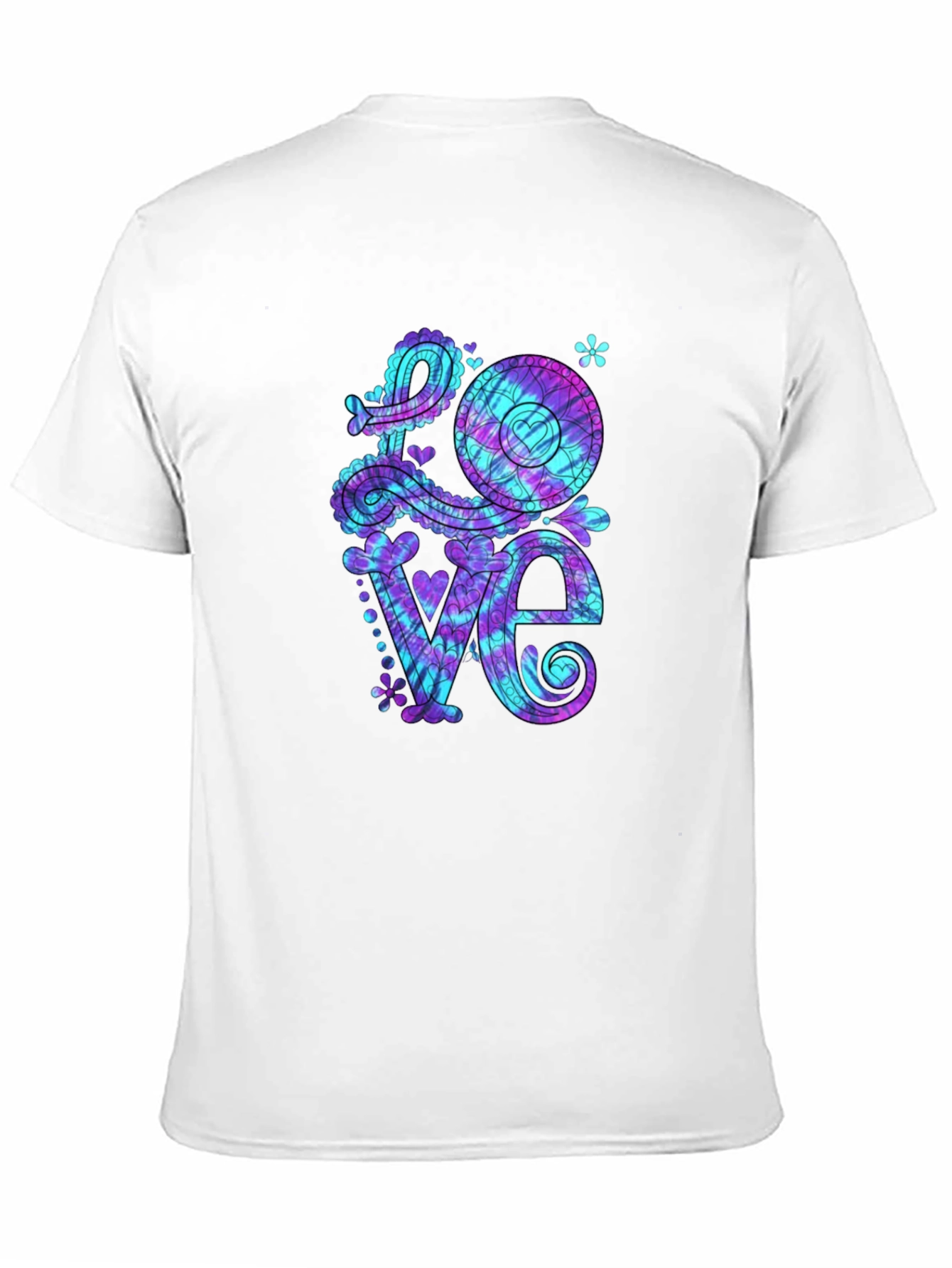 Tie Dye Love Graphic Tee - Mens Black T-Shirt
