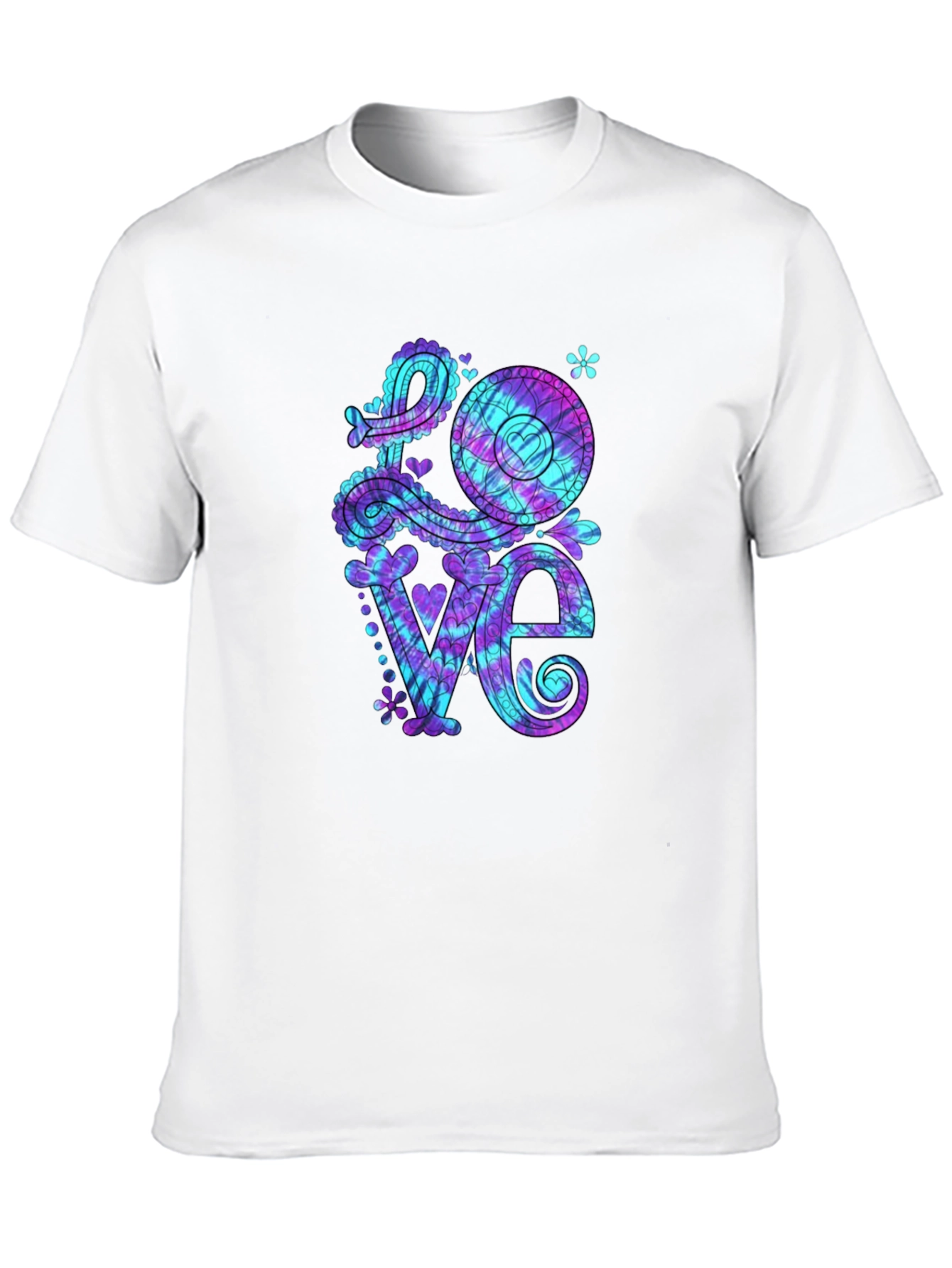 Tie Dye Love Graphic Tee - Mens Black T-Shirt