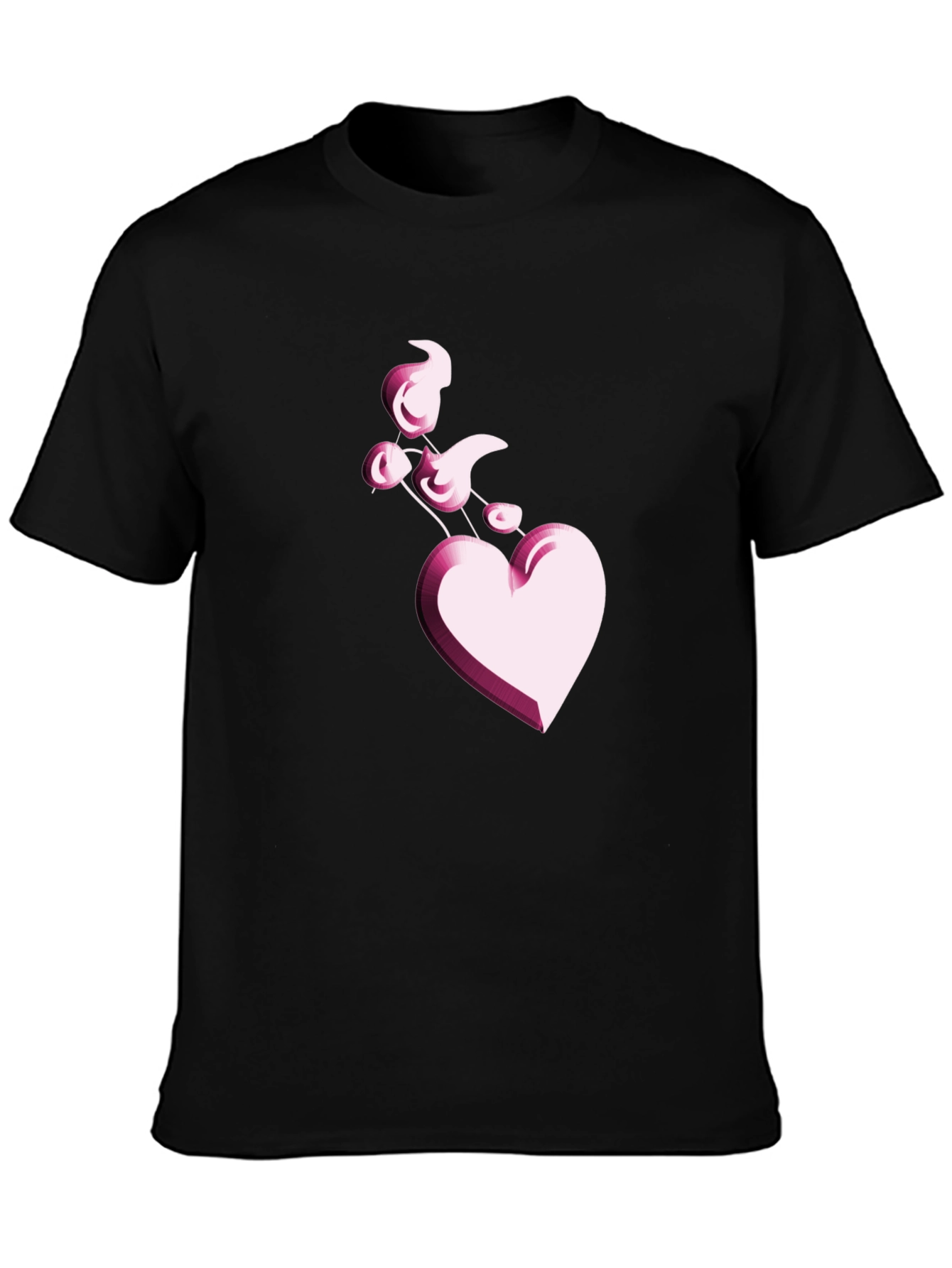 Heart Balloon Black T-Shirt