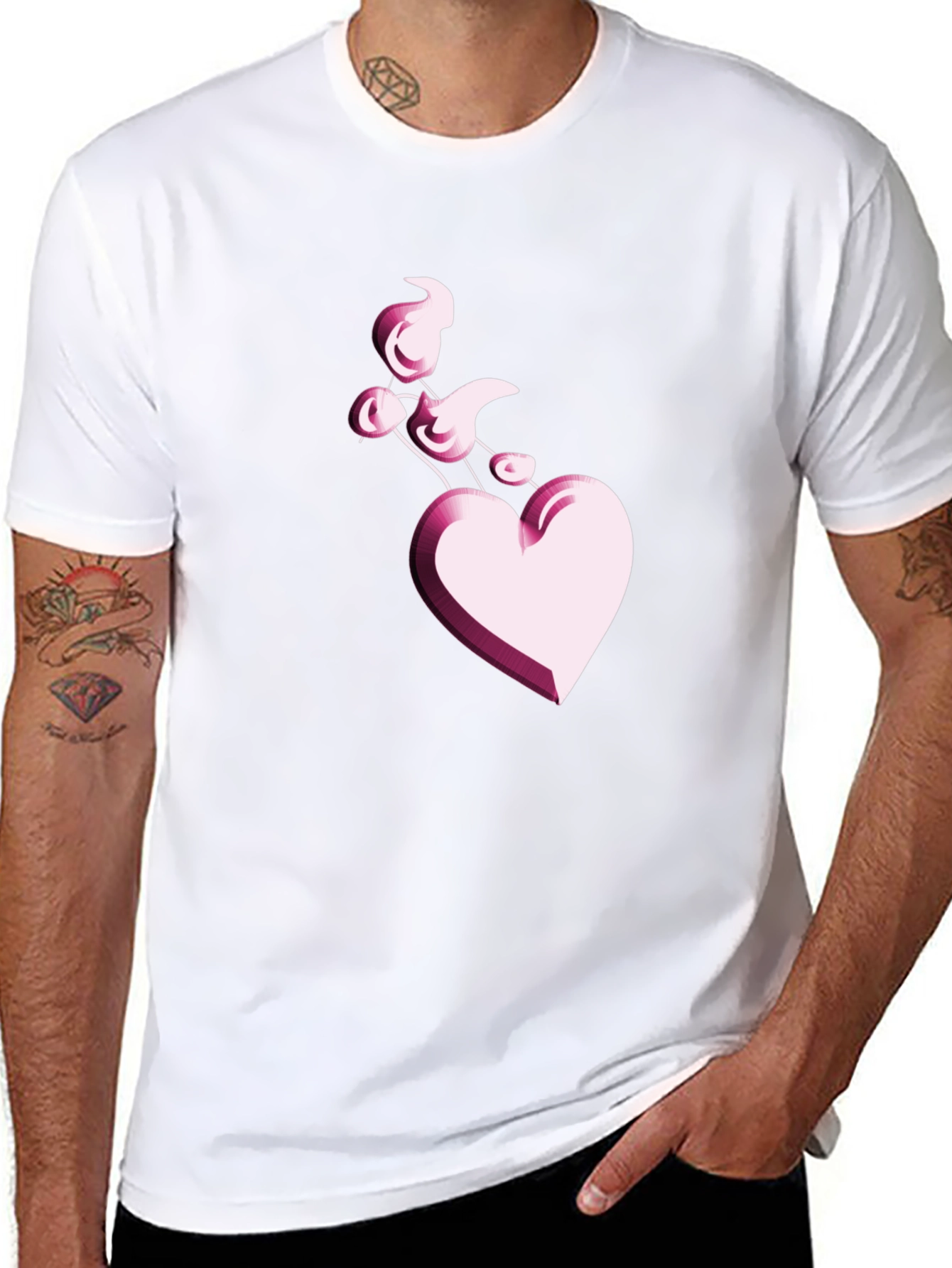Heart Balloon Black T-Shirt