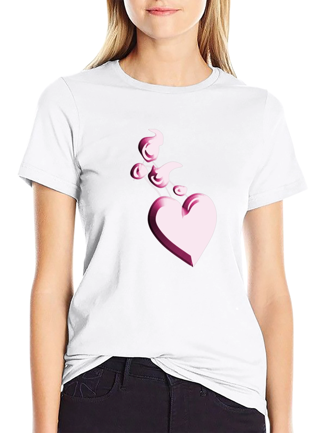 Heart Balloon Black T-Shirt