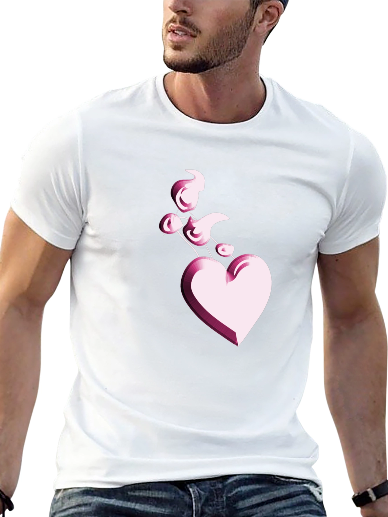 Heart Balloon Black T-Shirt