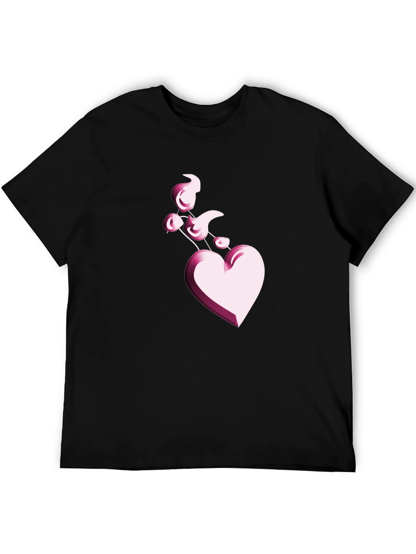 Heart Balloon Black T-Shirt