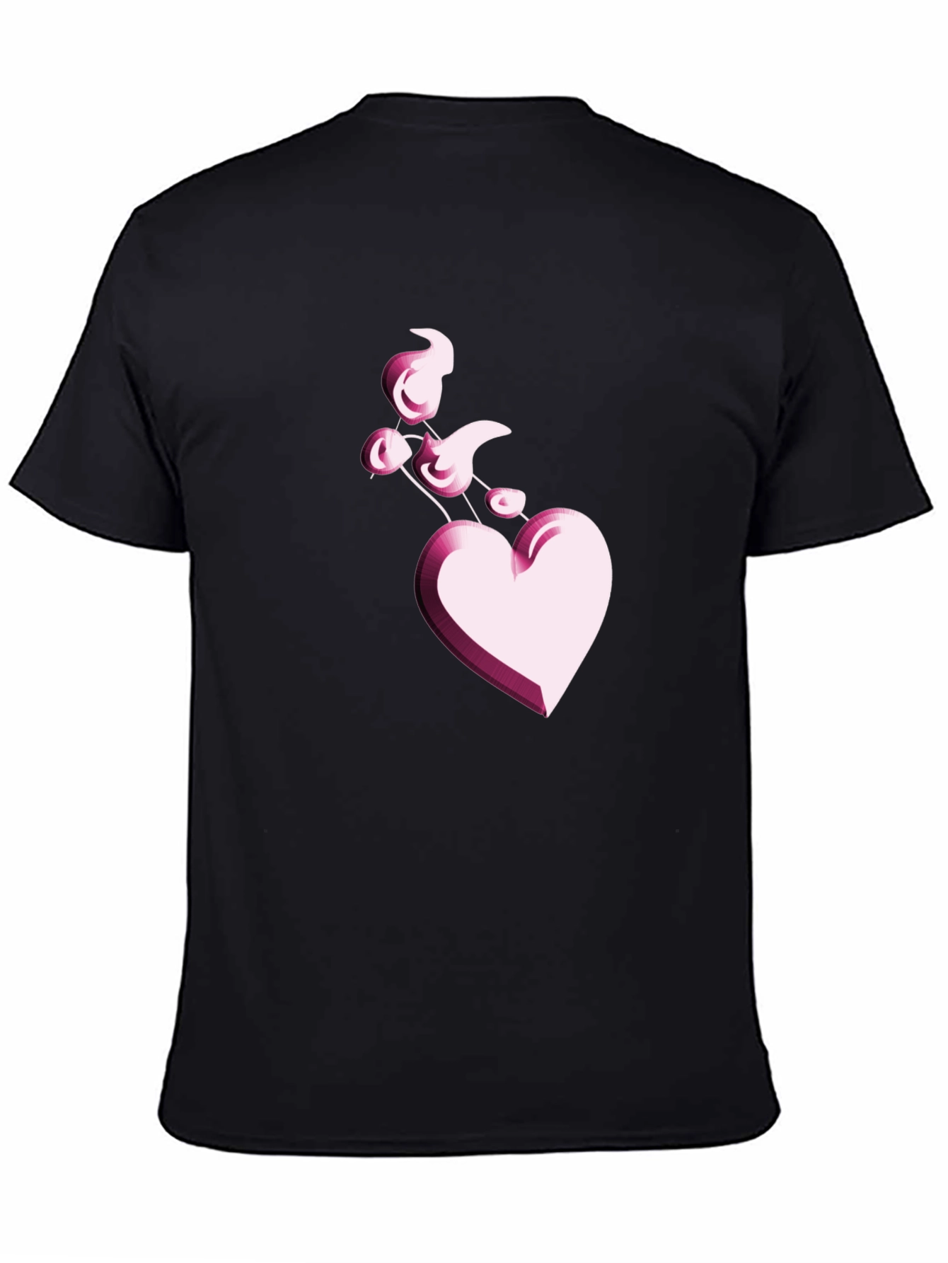 Heart Balloon Black T-Shirt