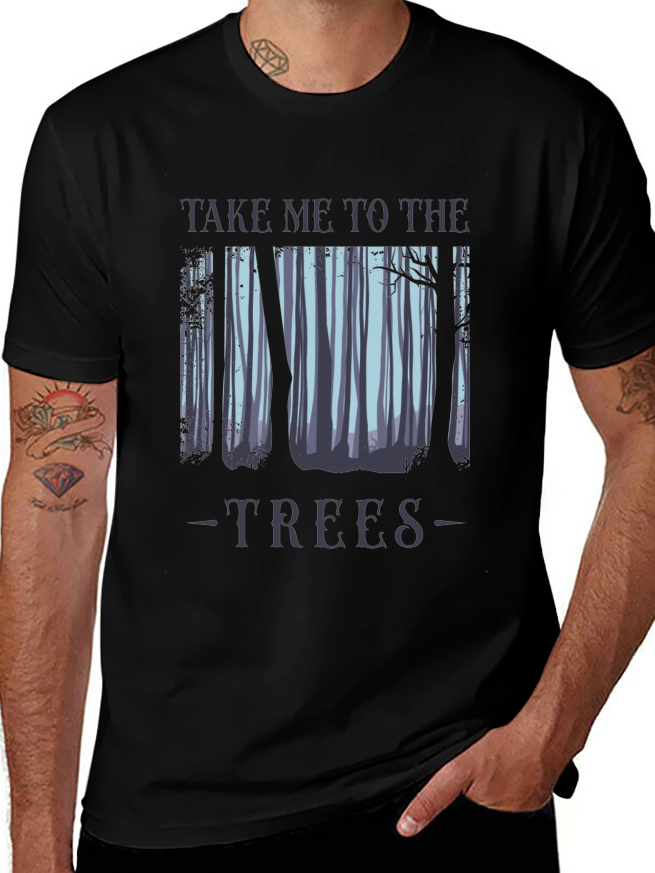 Take Me To The Trees Black T-Shirt