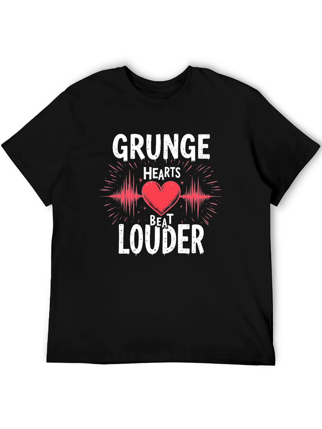 Grunge Hearts Beat Louder Graphic Tee