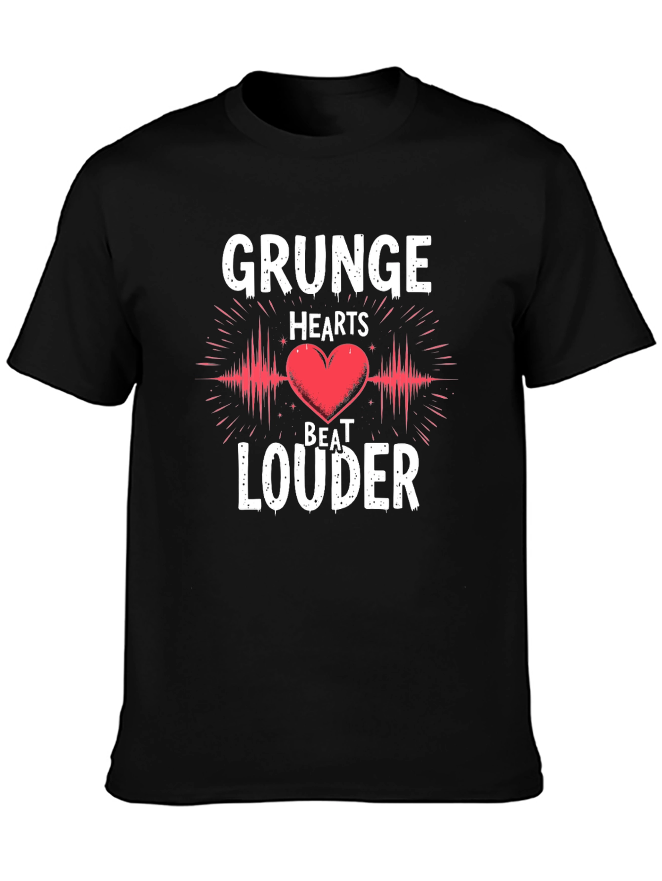Grunge Hearts Beat Louder Graphic Tee