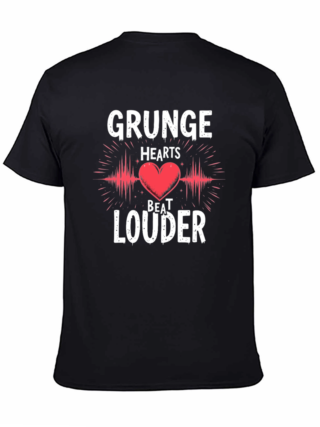 Grunge Hearts Beat Louder Graphic Tee