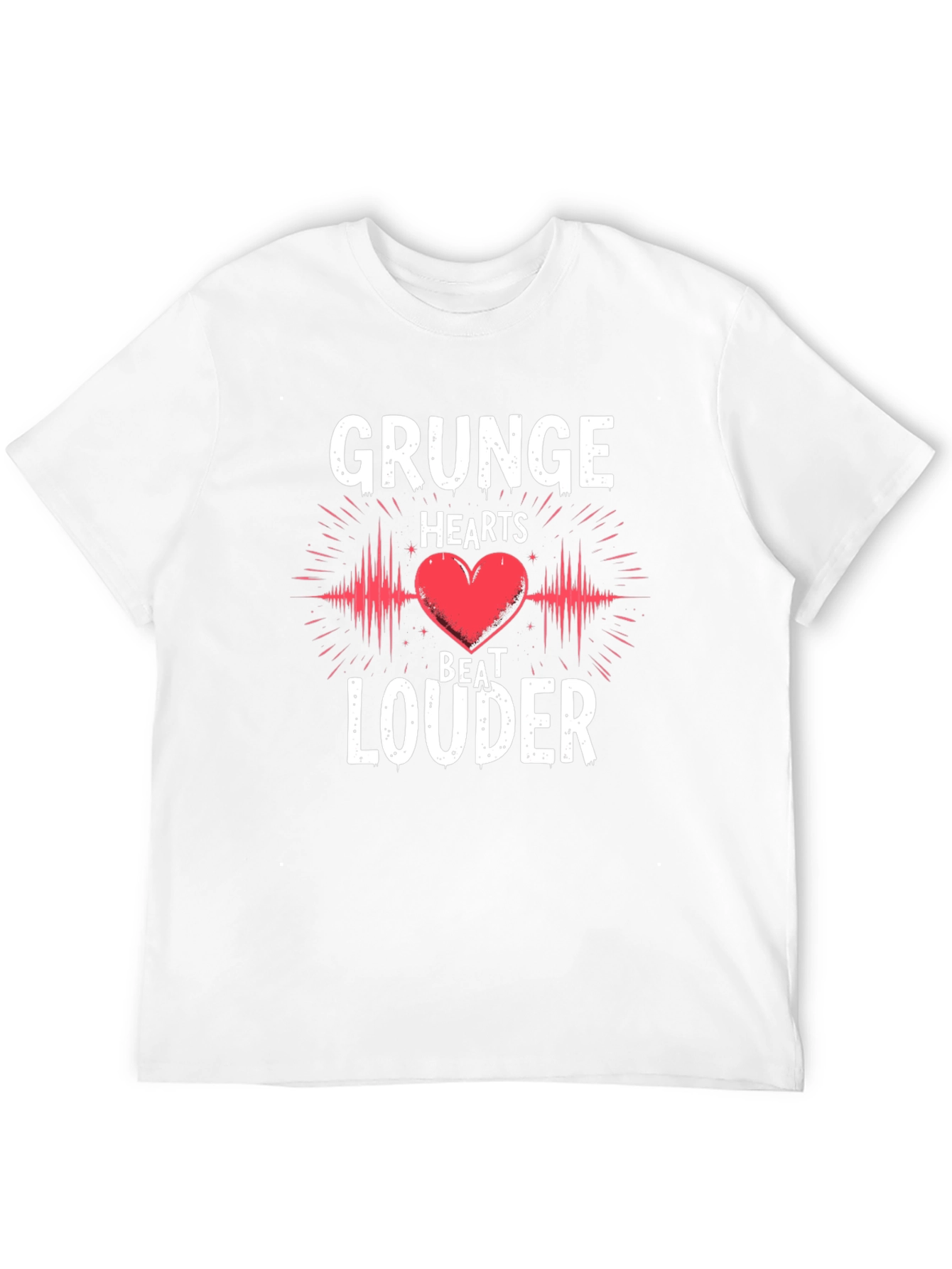 Grunge Hearts Beat Louder Graphic Tee