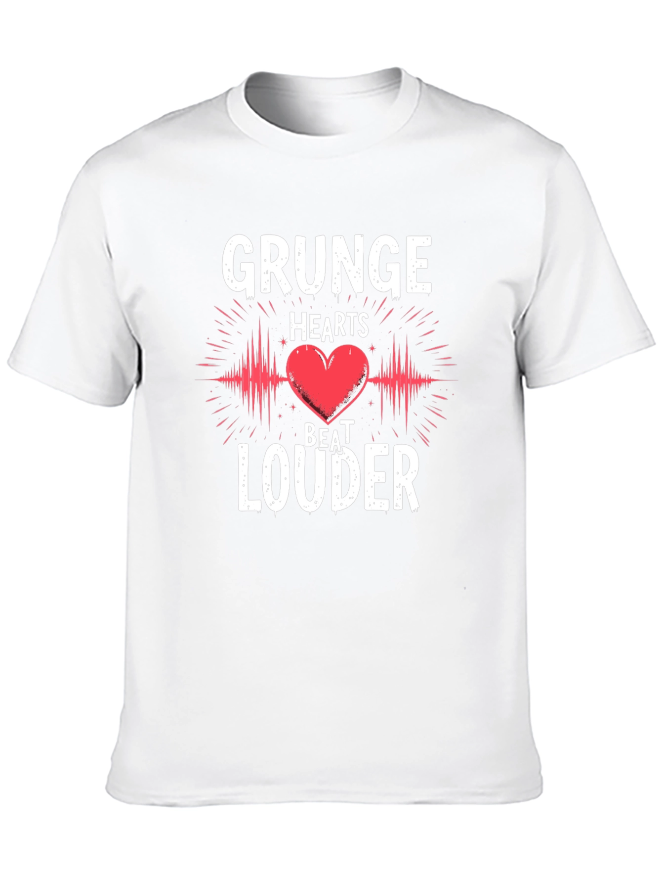 Grunge Hearts Beat Louder Graphic Tee