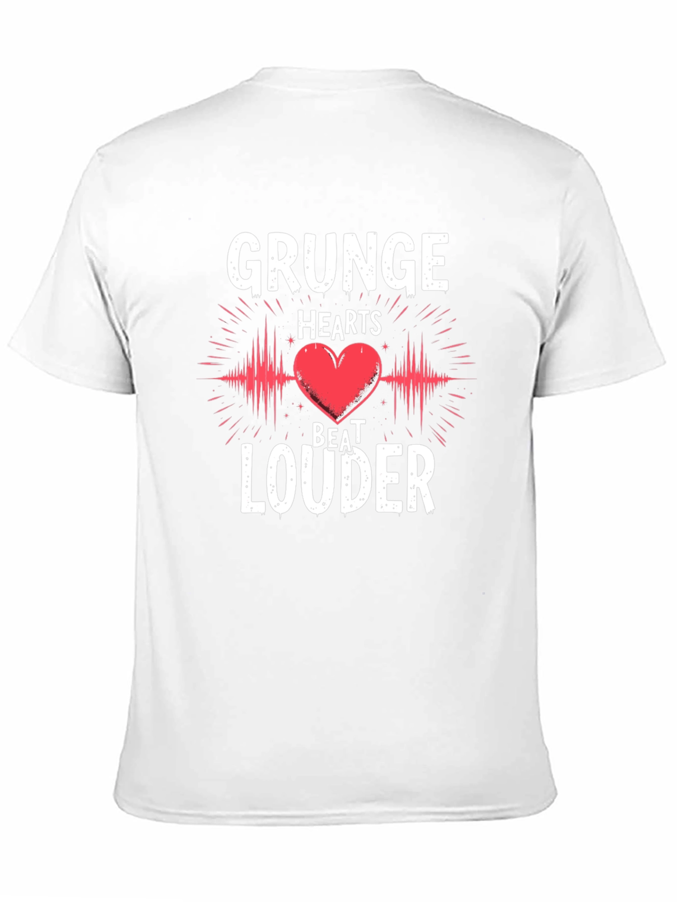 Grunge Hearts Beat Louder Graphic Tee