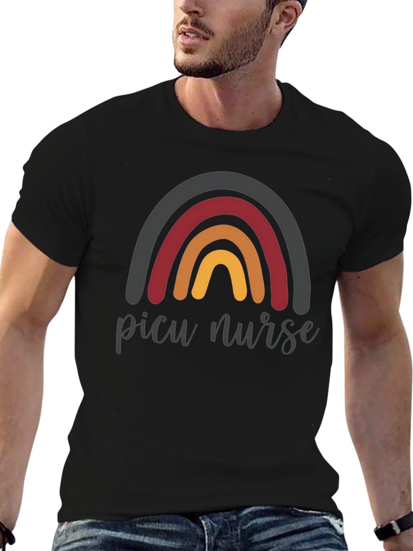 PICU Nurse Rainbow T-Shirt
