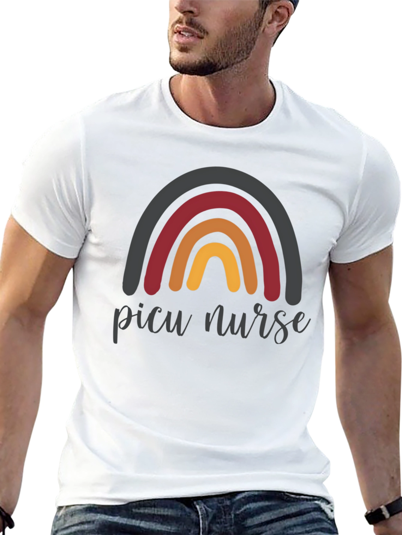 PICU Nurse Rainbow T-Shirt
