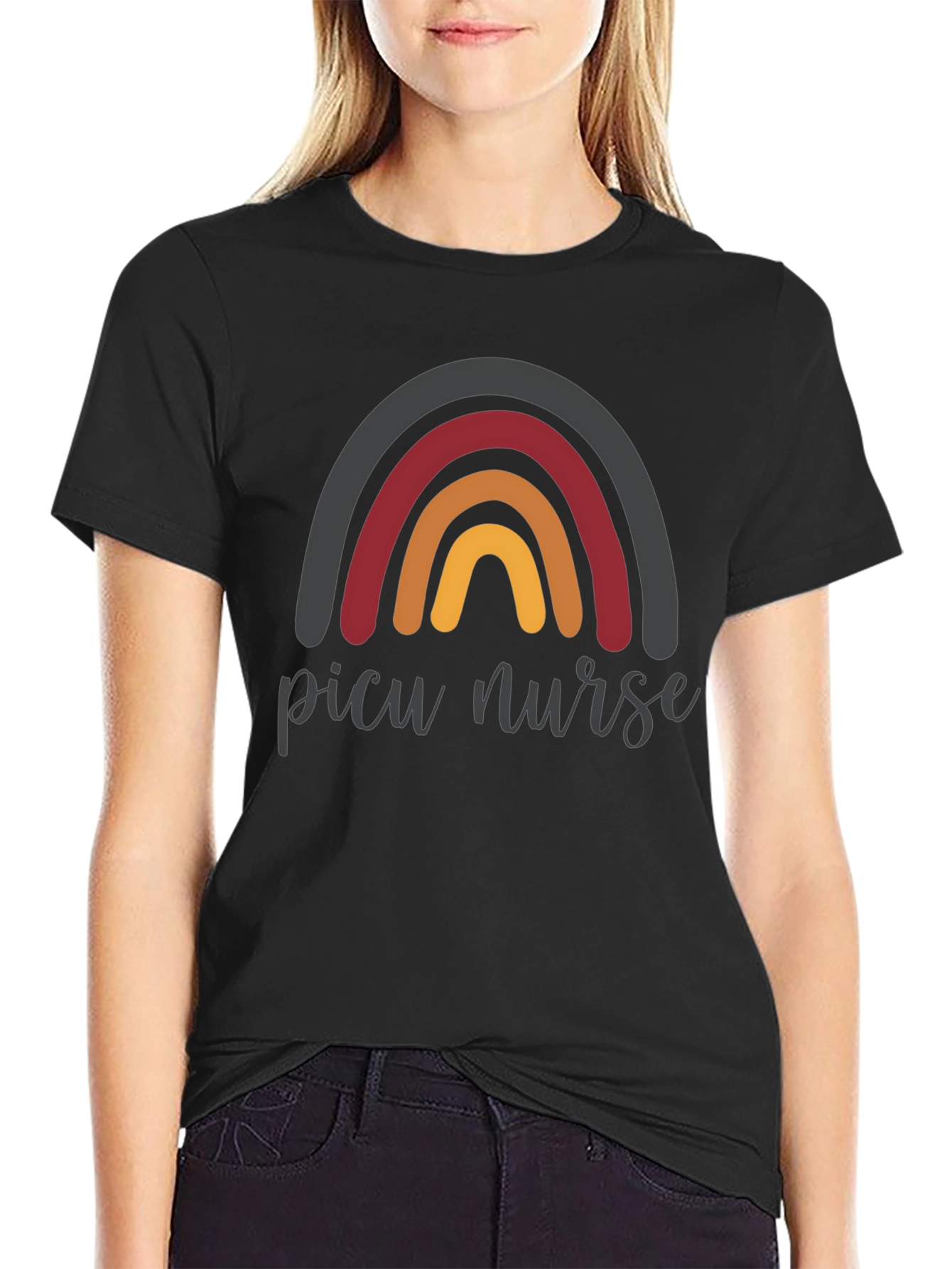 PICU Nurse Rainbow T-Shirt