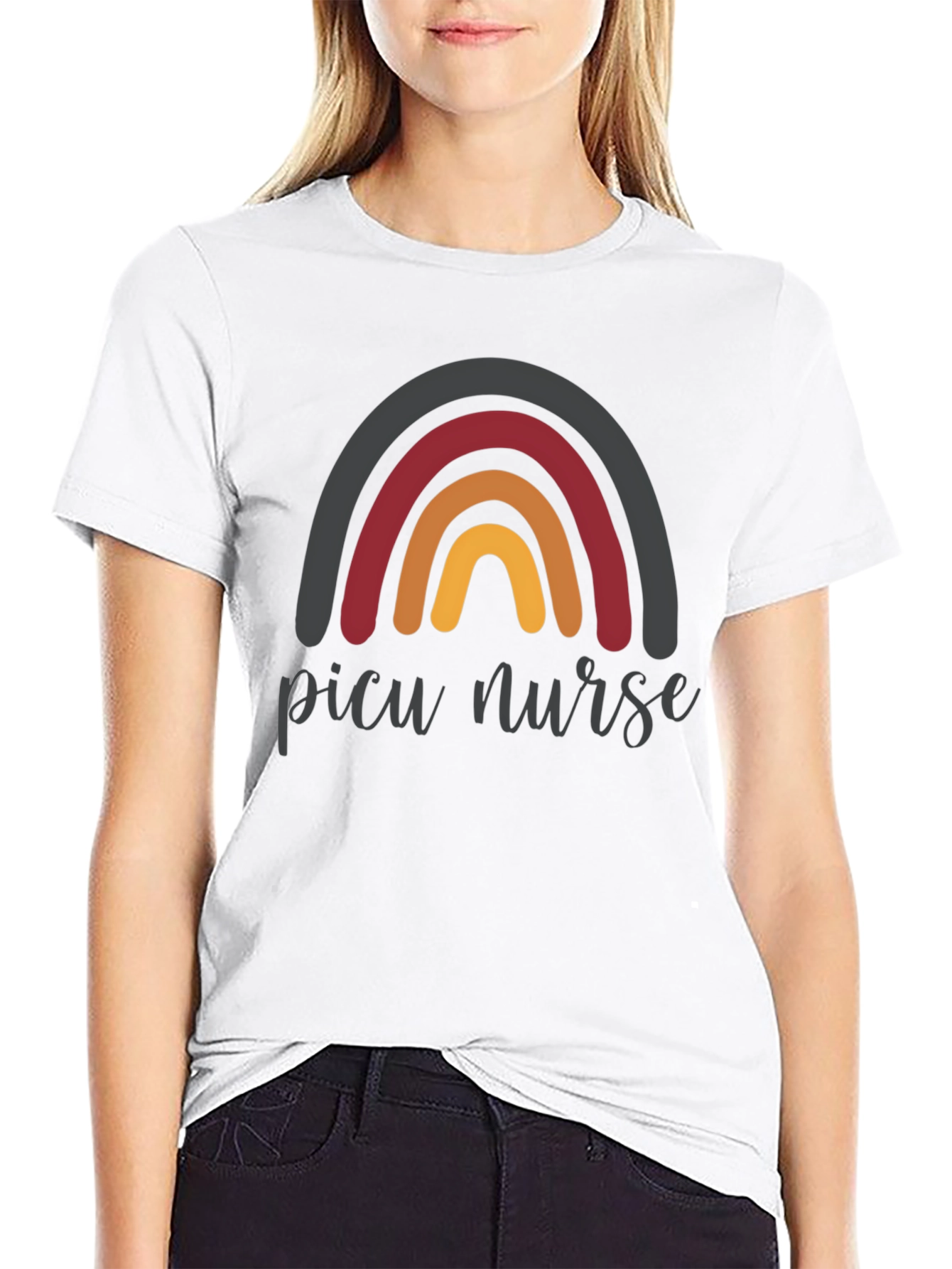 PICU Nurse Rainbow T-Shirt