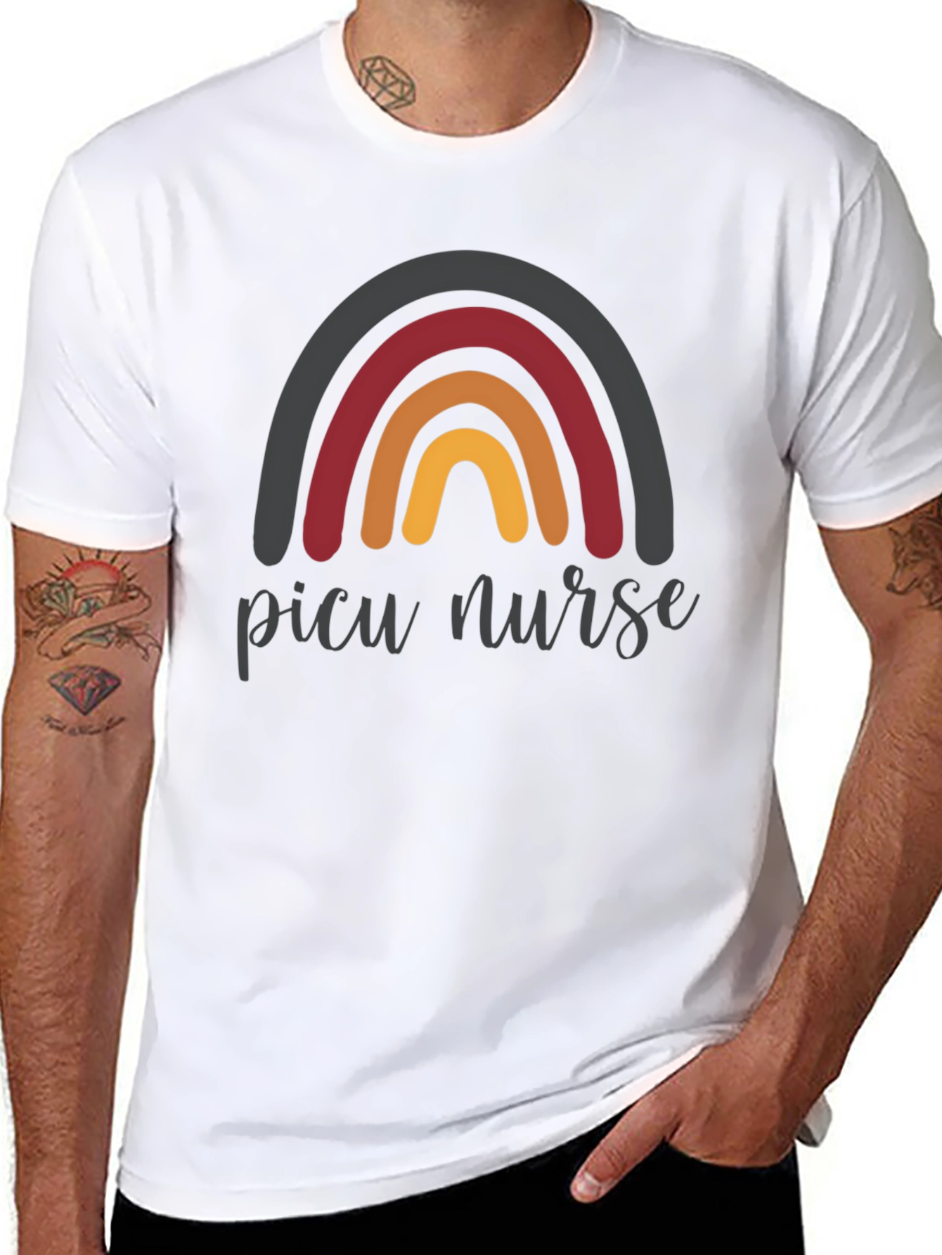 PICU Nurse Rainbow T-Shirt