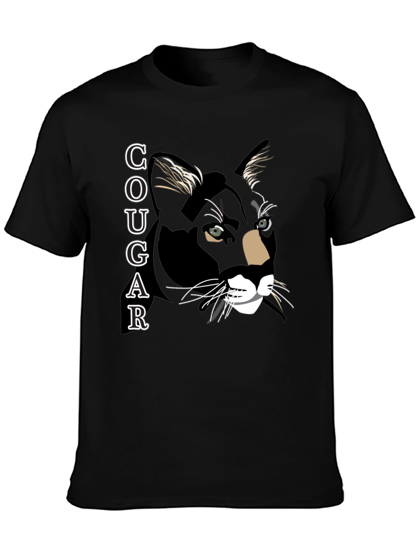 Black Cougar Graphic T-Shirt