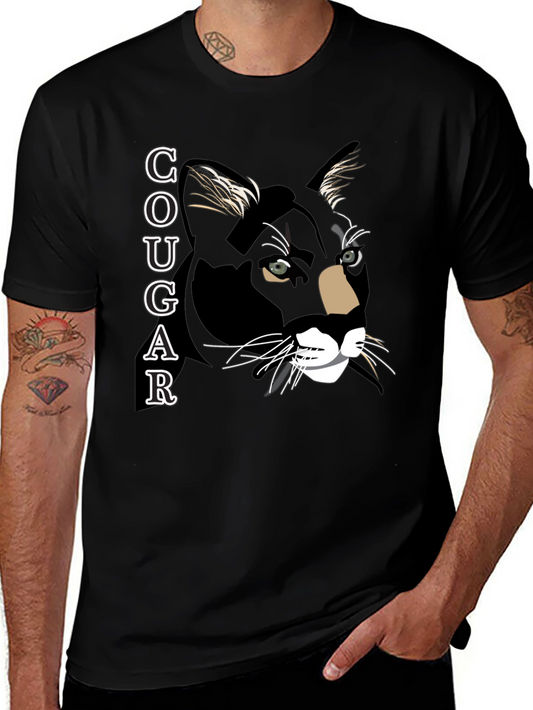 Black Cougar Graphic T-Shirt