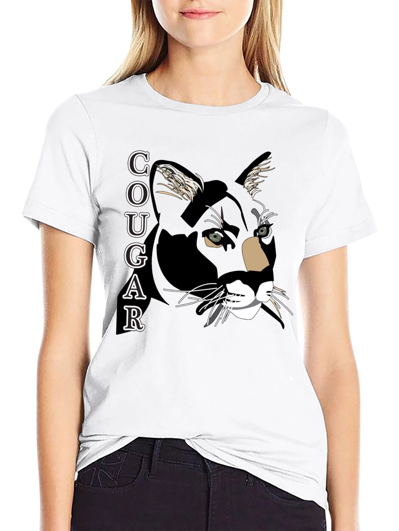 Black Cougar Graphic T-Shirt