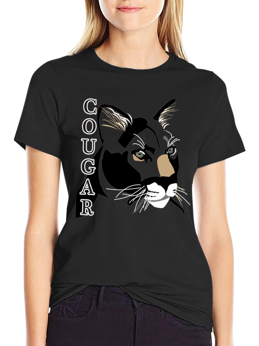 Black Cougar Graphic T-Shirt