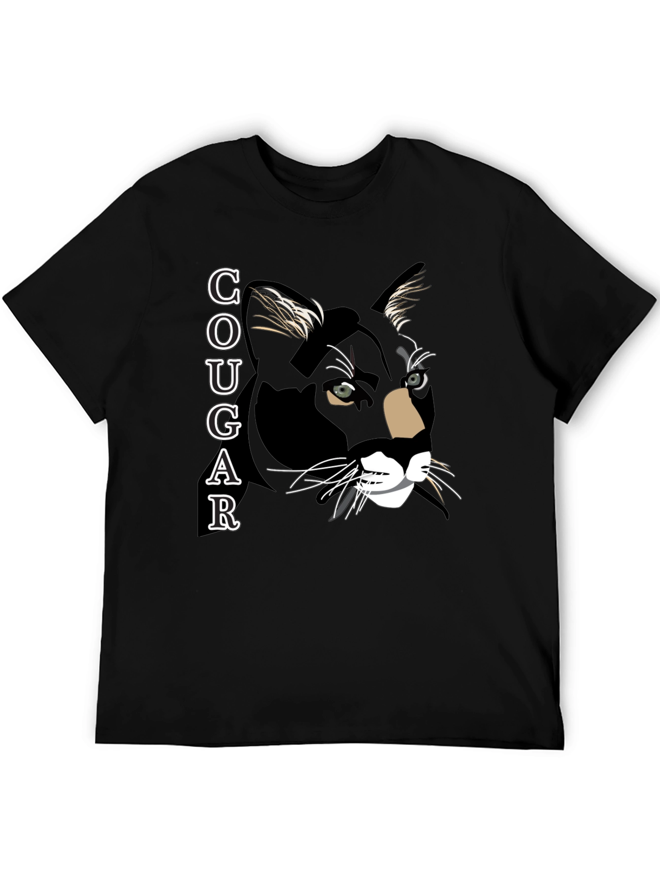 Black Cougar Graphic T-Shirt