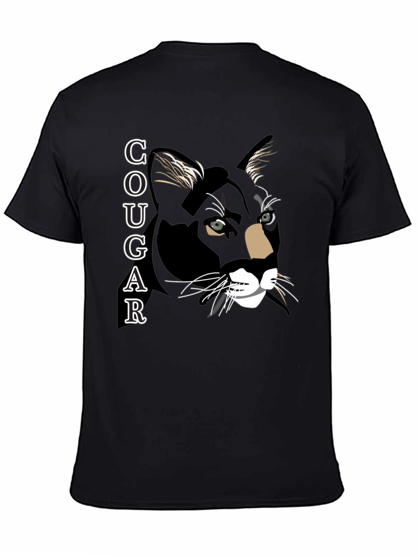 Black Cougar Graphic T-Shirt