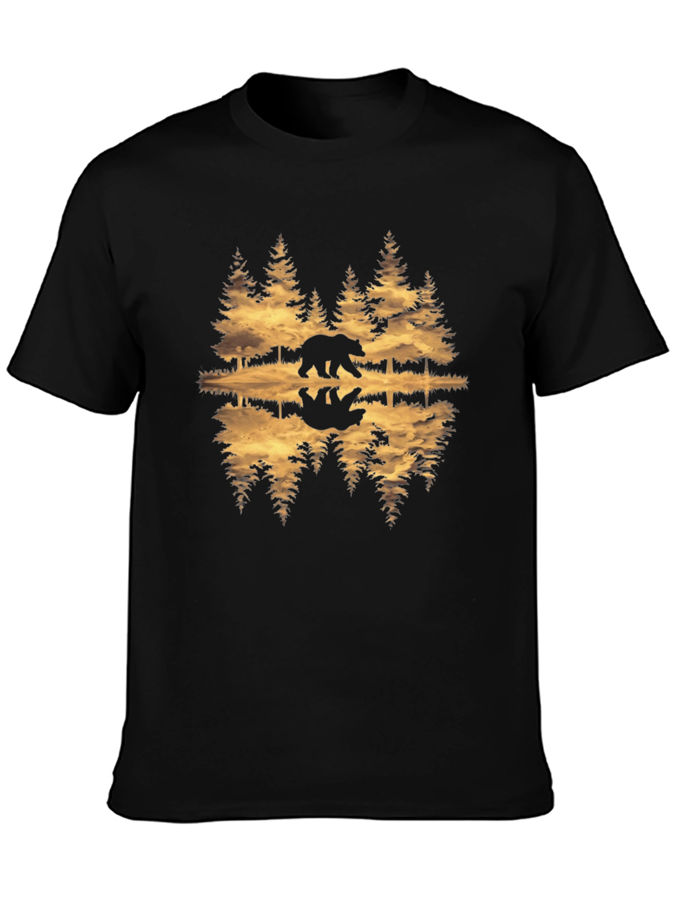 Bear Reflection Graphic Tee - Nature Inspired T-Shirt