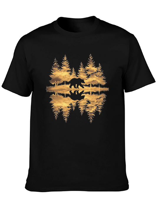 Bear Reflection Graphic Tee - Nature Inspired T-Shirt