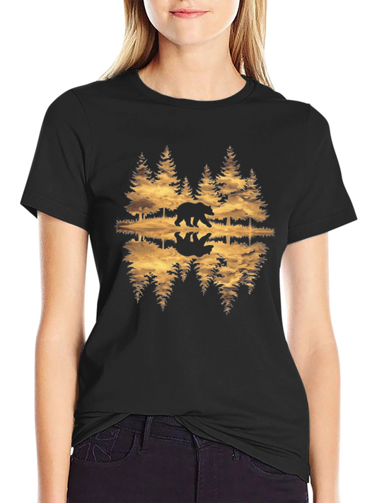 Bear Reflection Graphic Tee - Nature Inspired T-Shirt