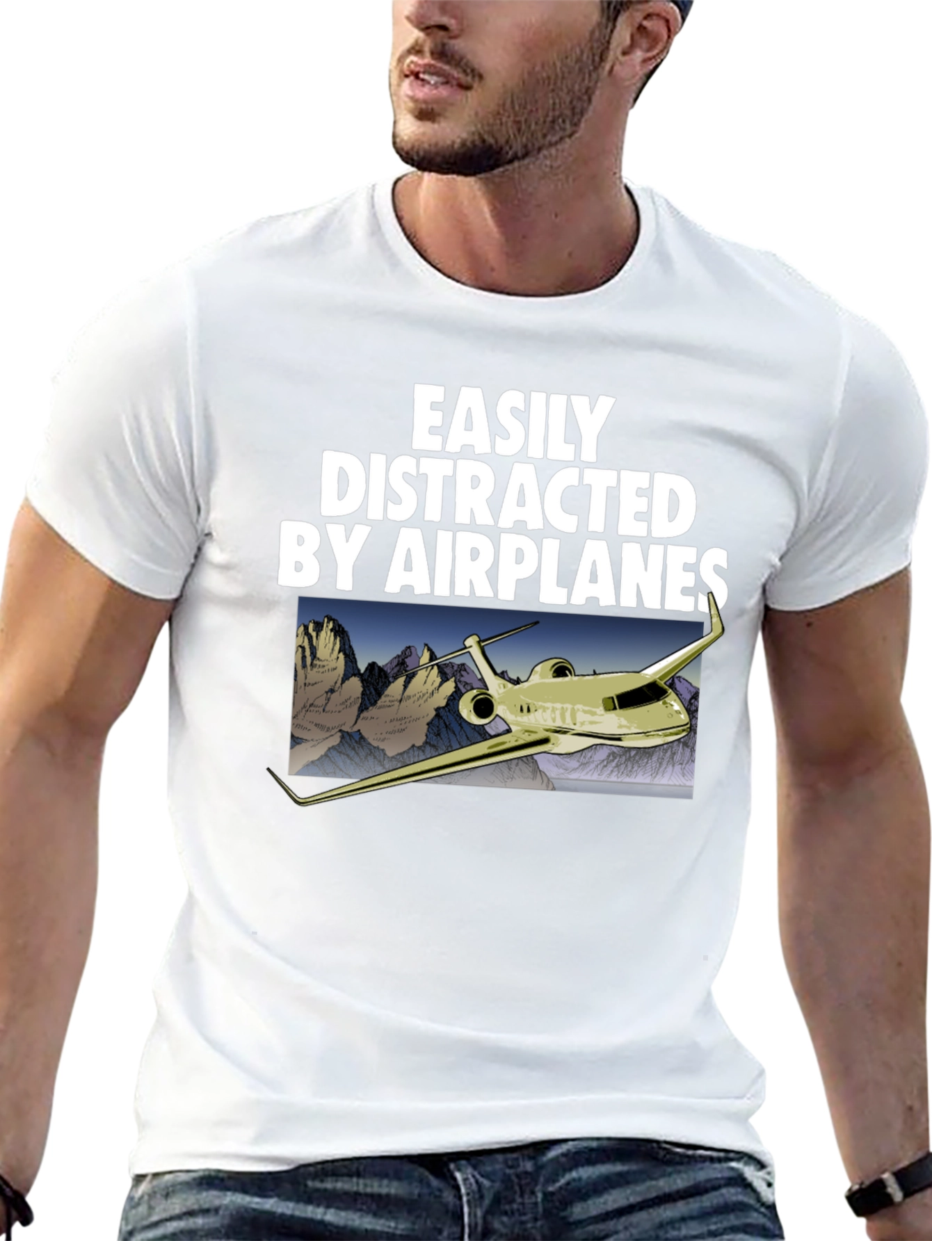 Easily Distracted By Airplanes Graphic Tee