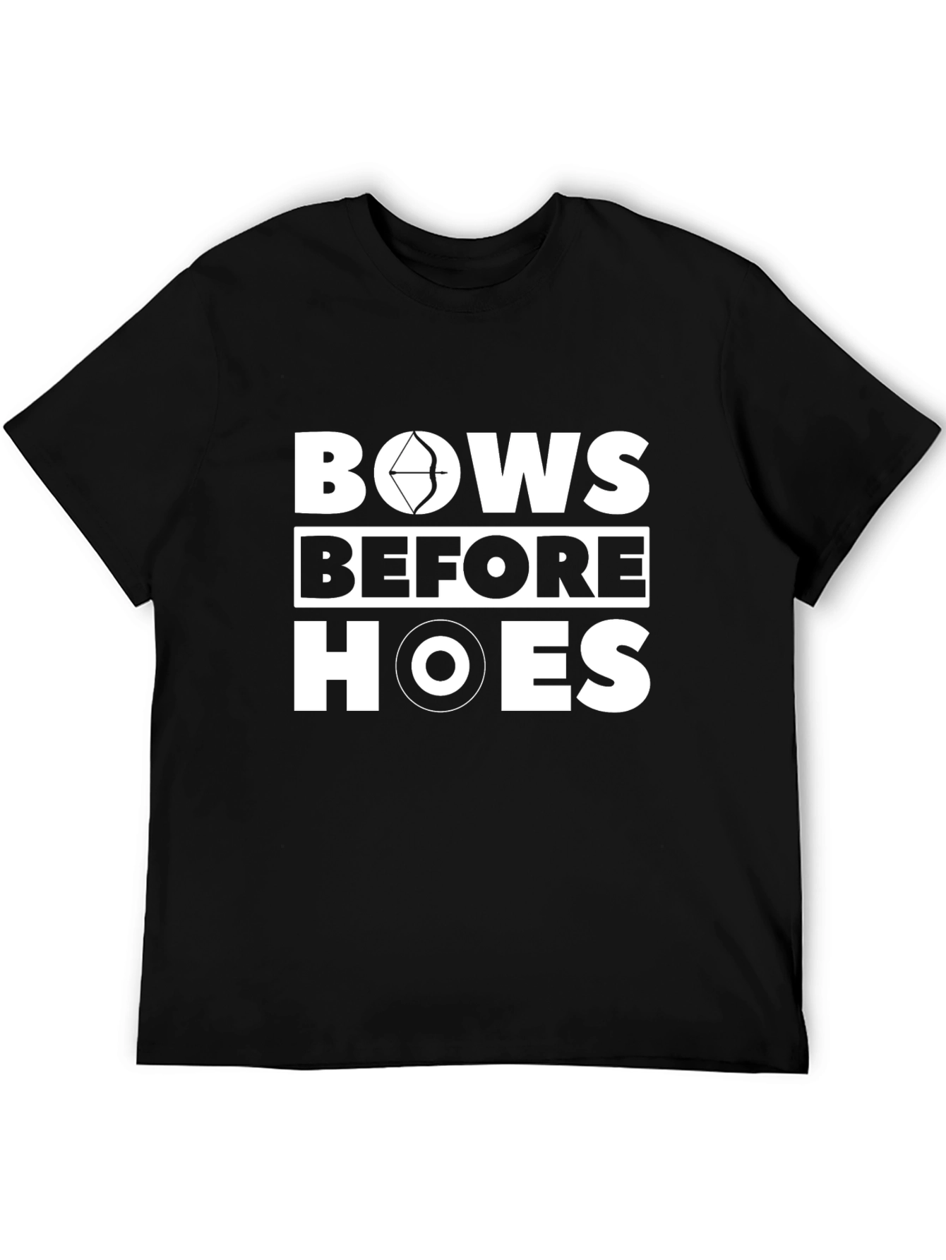 Bows Before Hoes Novelty Black T-Shirt