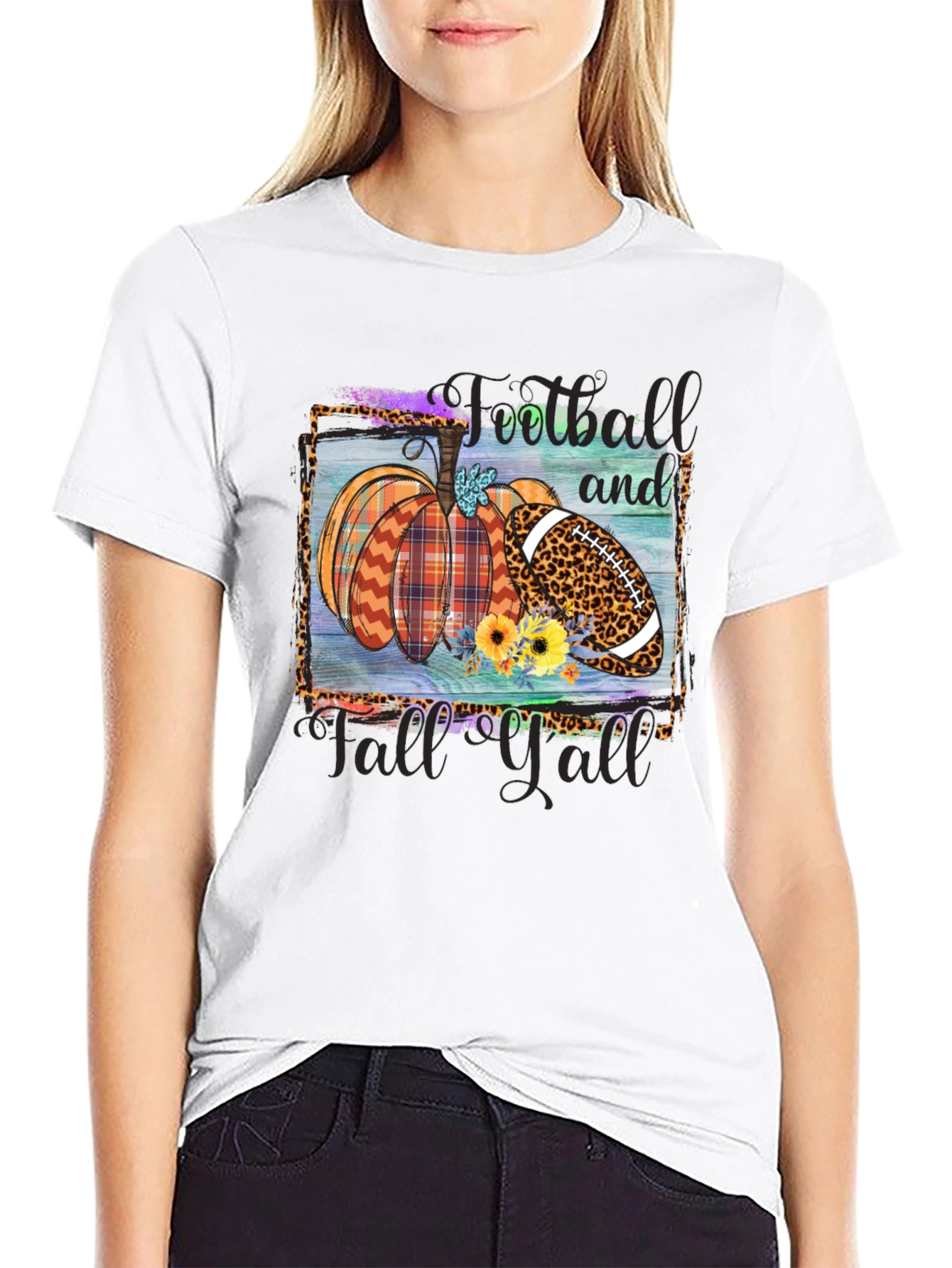 Fall Football Pumpkin T-Shirt