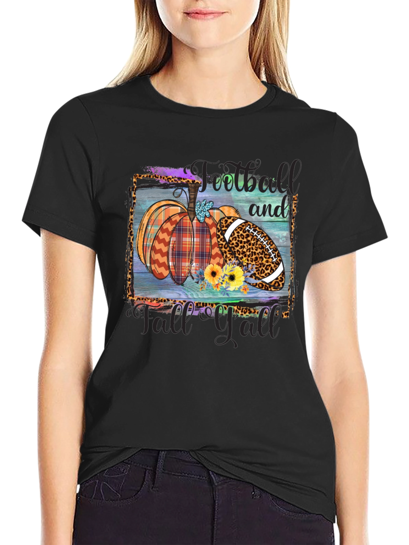 Fall Football Pumpkin T-Shirt