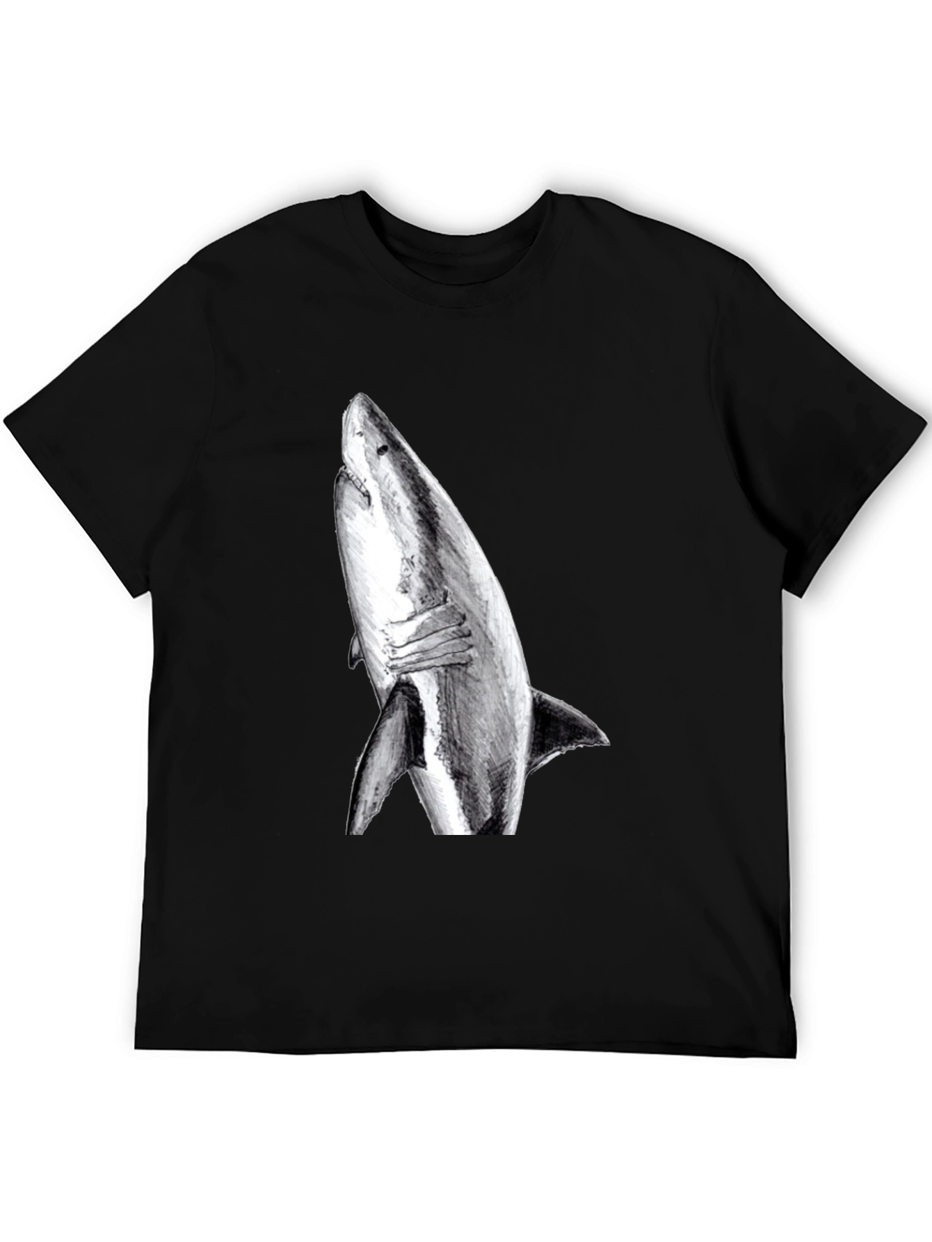 Shark Graphic Print Black T-Shirt