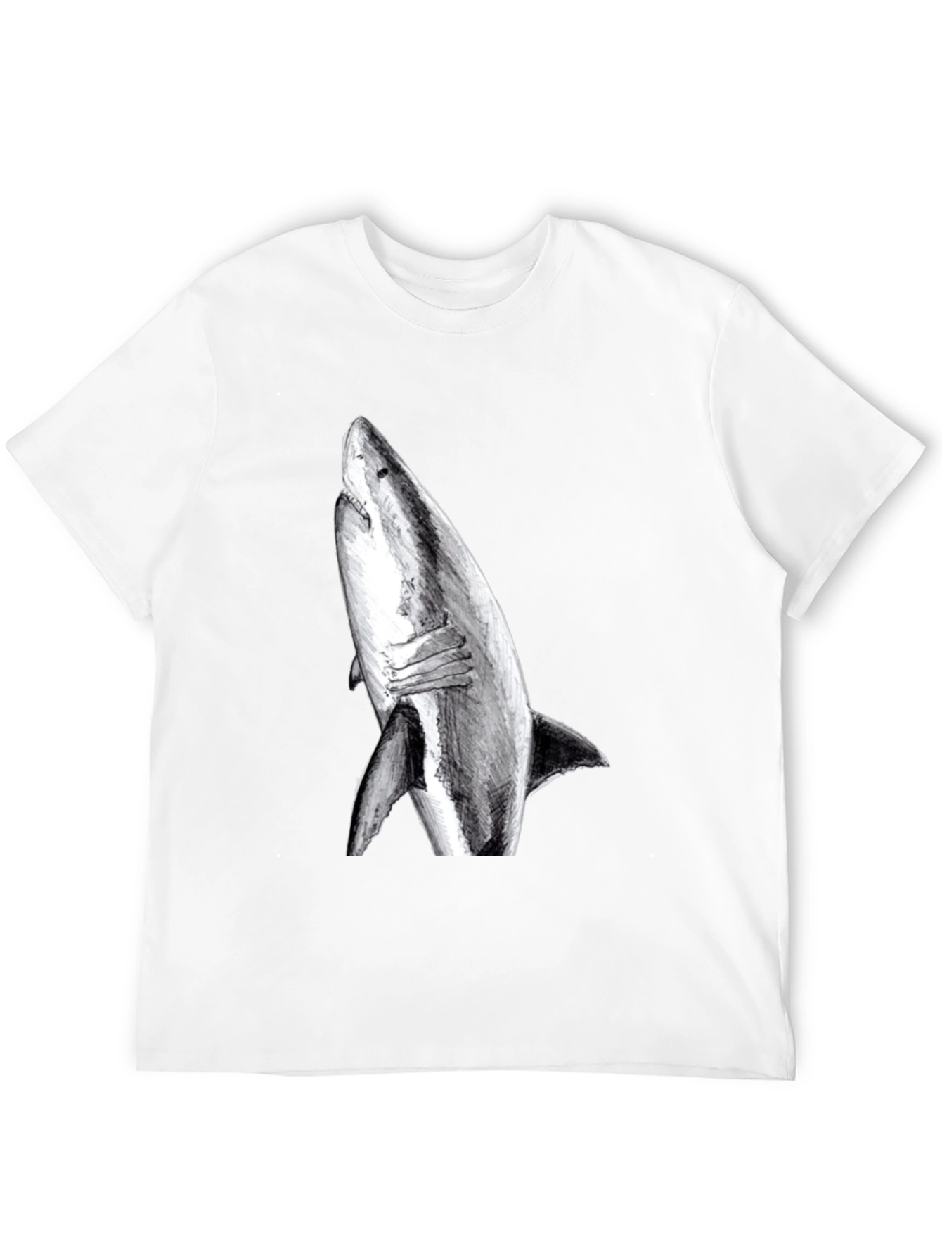 Shark Graphic Print Black T-Shirt