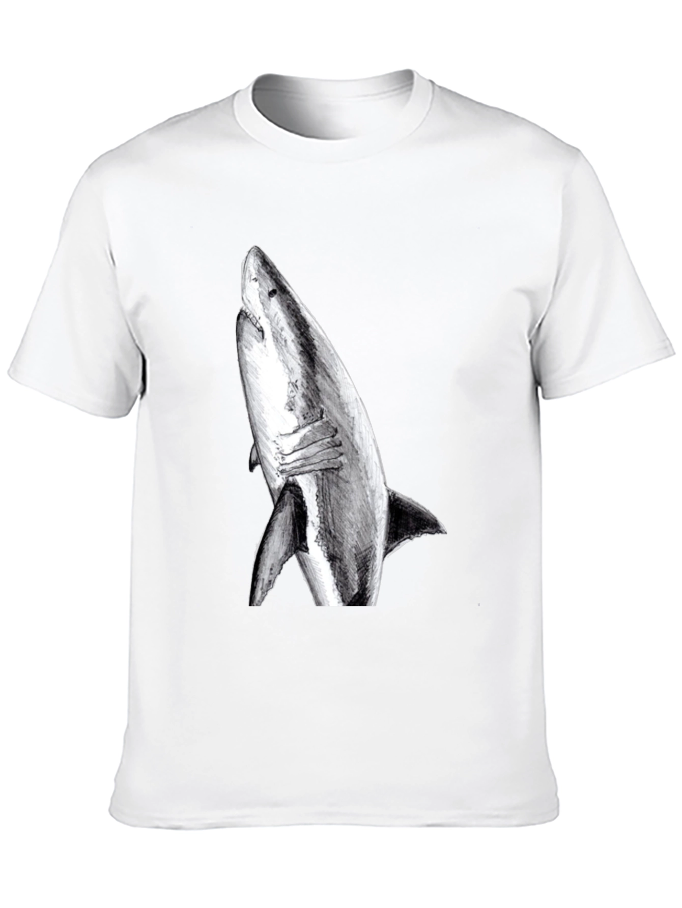 Shark Graphic Print Black T-Shirt
