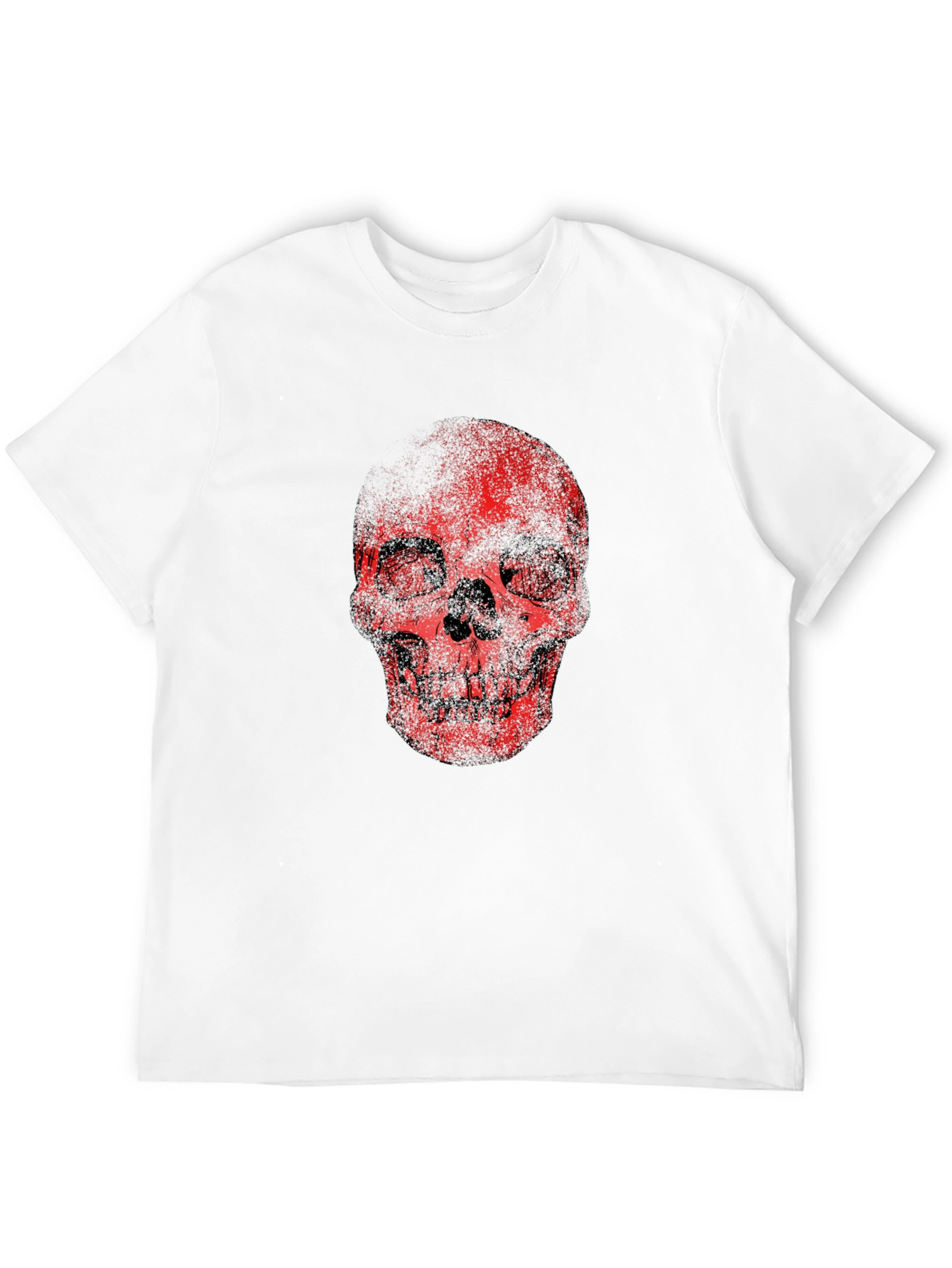 Red Skull Graphic Print Black T-Shirt
