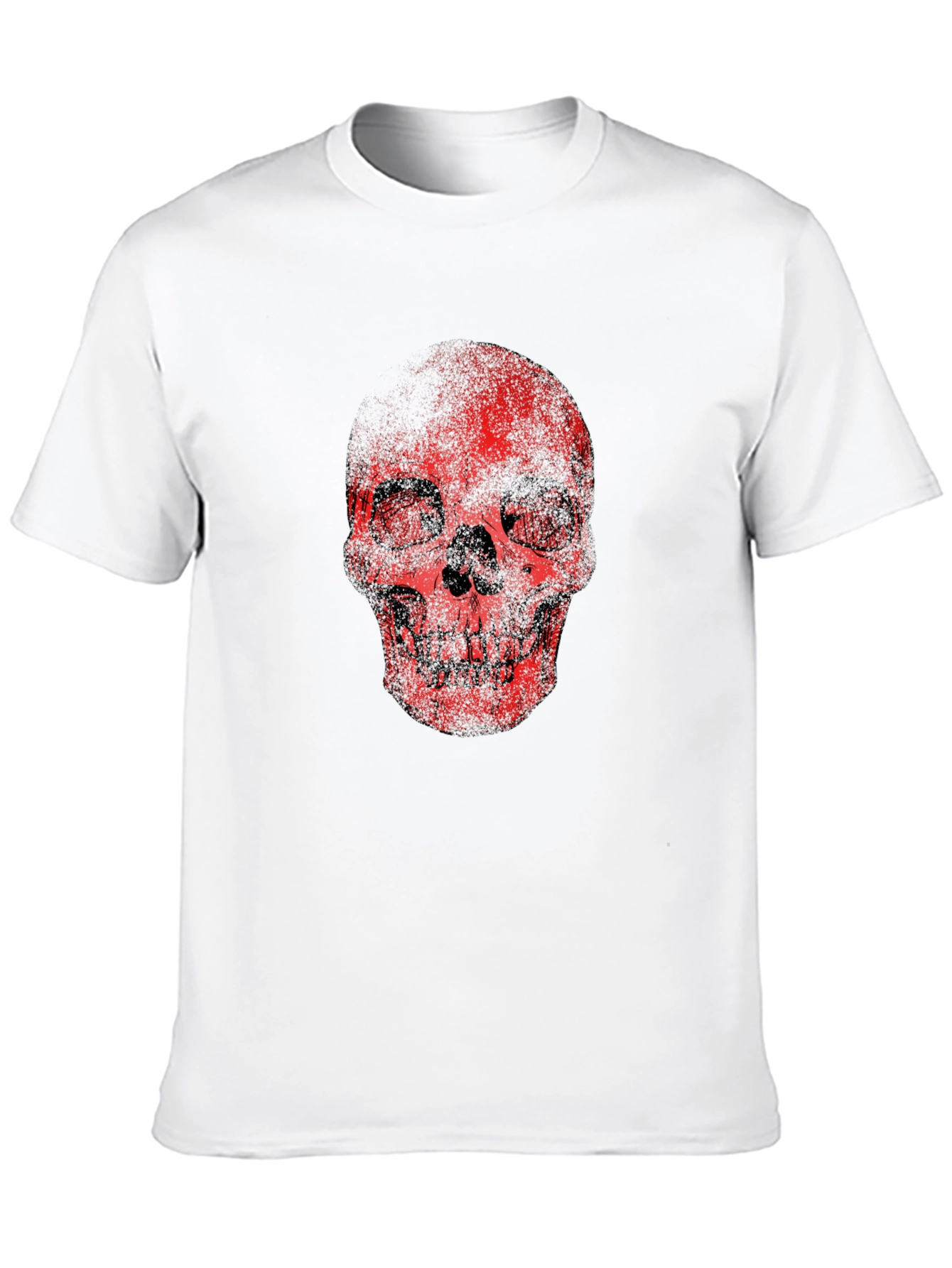 Red Skull Graphic Print Black T-Shirt