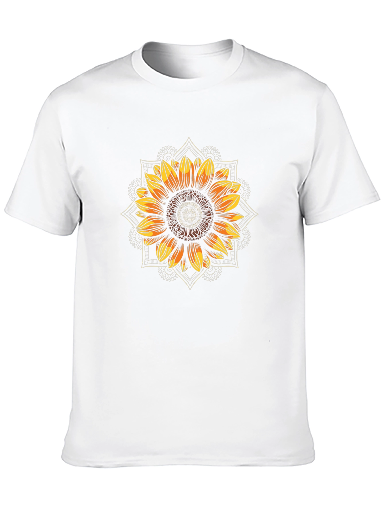 Sunflower Mandala Graphic Print T-Shirt