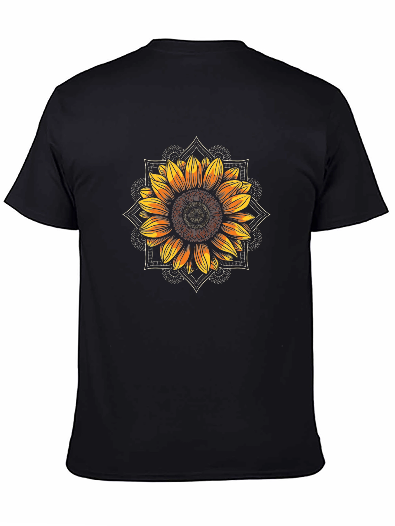 Sunflower Mandala Graphic Print T-Shirt